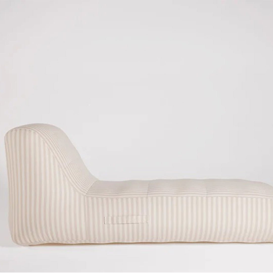 Pool Chaise, Ivory/Flax Stripe - Pool & Patio Lounger