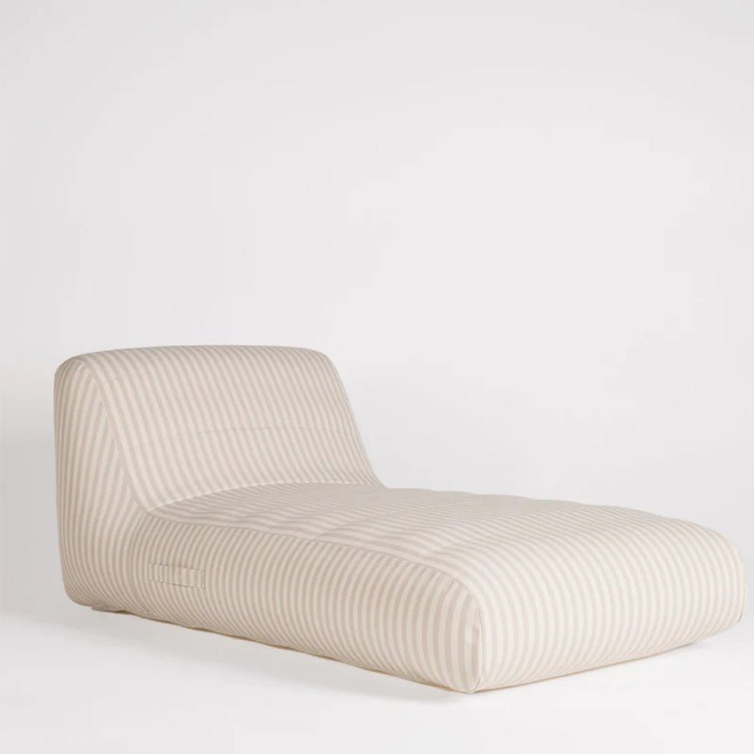 Pool Chaise, Ivory/Flax Stripe - Pool & Patio Lounger