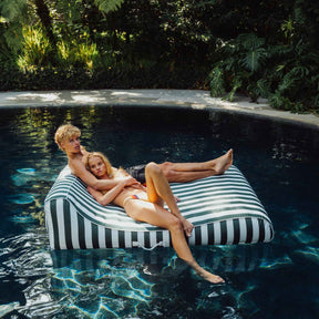 Double Fabric Lounger Green Stripe