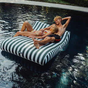 Double Fabric Lounger Green Stripe